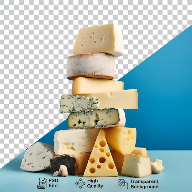 PSD un tas de fromage isolé sur un fond transparent comprend un fichier png