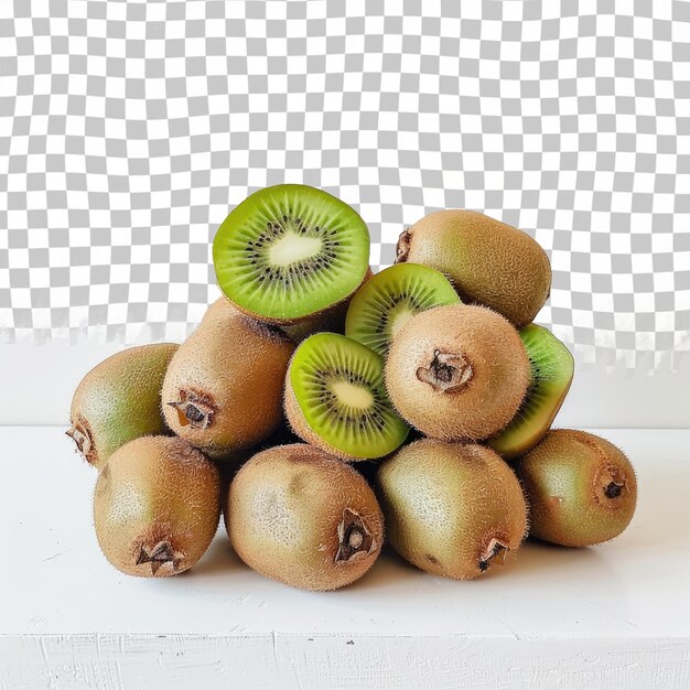 PSD un tas de kiwis avec un kiwi au sommet