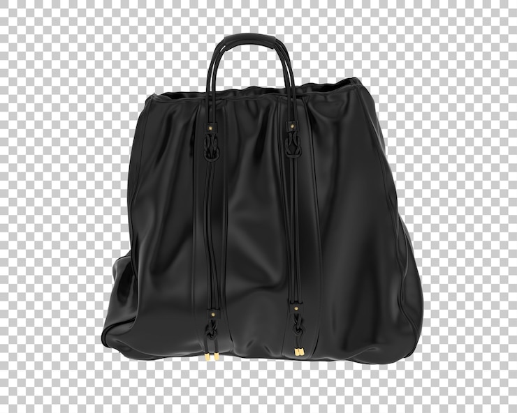 PSD tas kulit terisolasi pada render 3d ilustrasi latar belakang transparan