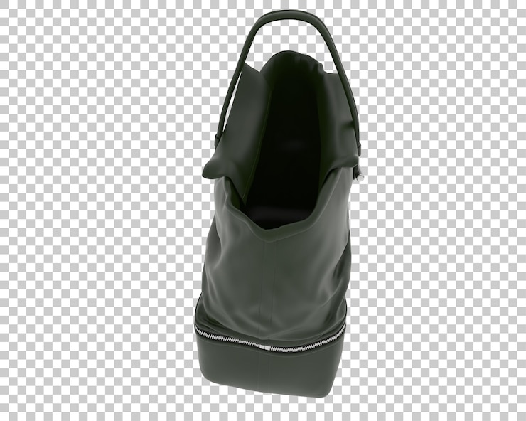 PSD tas kulit terisolasi pada render 3d ilustrasi latar belakang transparan