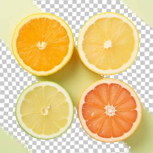 PSD un tas d'oranges et de citrons sont sur une table à carreaux