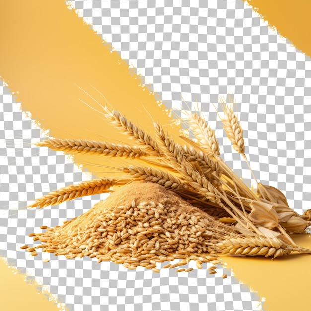 PSD un tas d'oreilles de blé et de grains sur un fond transparent