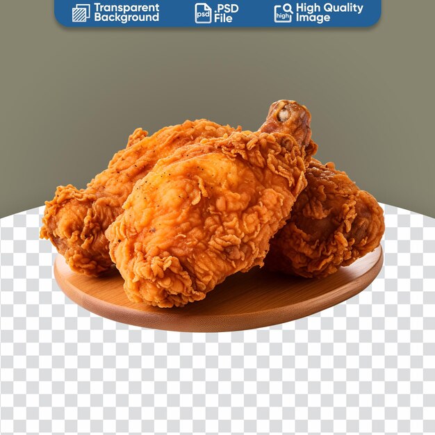 PSD un tas de poulet frit brun épicé une photographie alimentaire