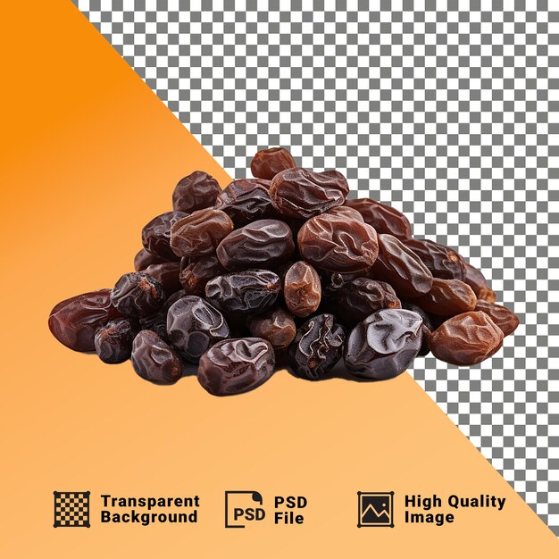 PSD un tas de raisins secs isolés sur un fond transparent png