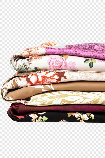 un tas de tissu différent avec des fleurs dessus