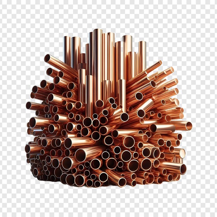 PSD un tas de tubes métalliques avec un grand morceau de métal