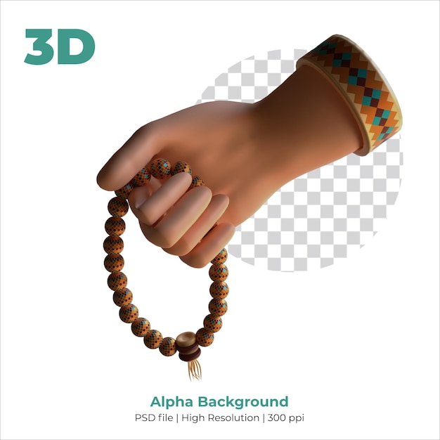 PSD tasbih ilustración 3d