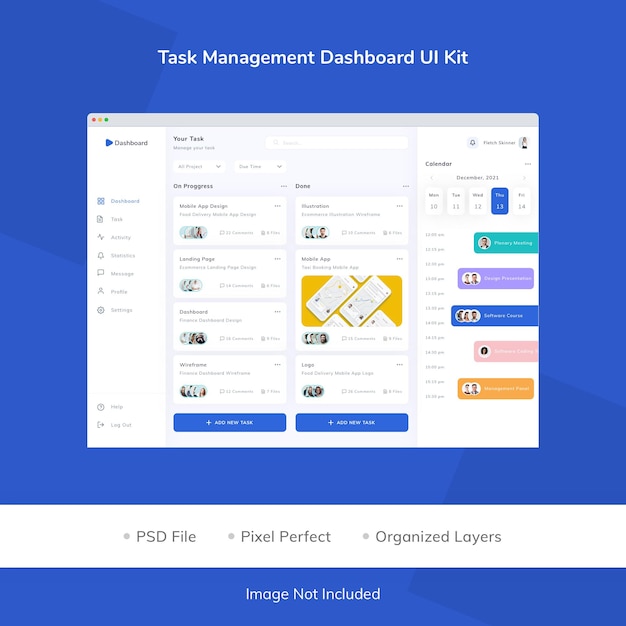 task management dashboard ui kit