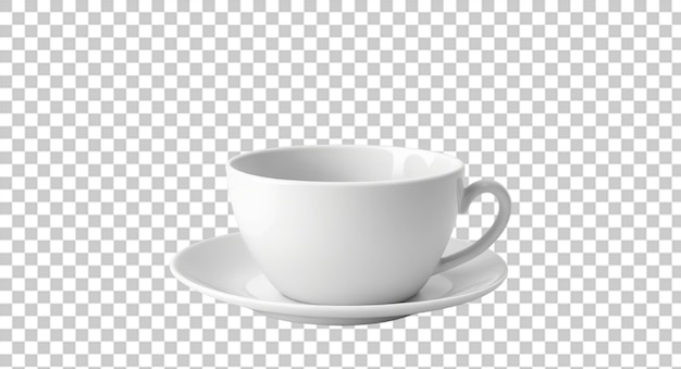 PSD une tasse de café blanche vide sur un fond transparent