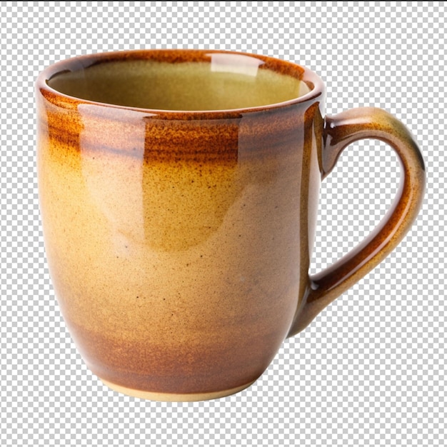 PSD une tasse de café brune à élixir brassé sur une toile blanche sur une surface blanche ou transparente png arrière-plan transparent