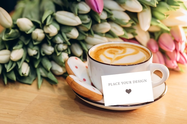 PSD tasse de café avec une carte de visite