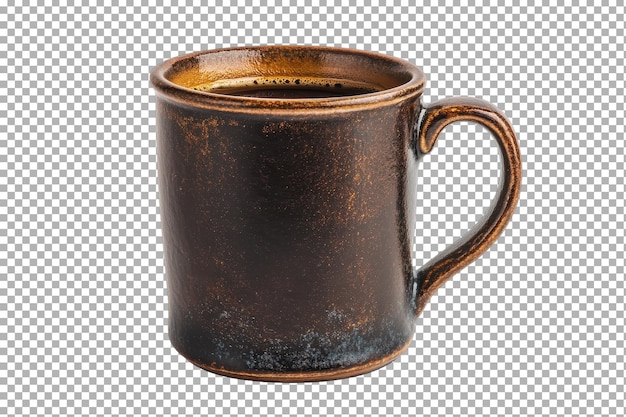 Une tasse de café chaude et accueillante remplie de café fraîchement préparé isolée sur un fond transparent