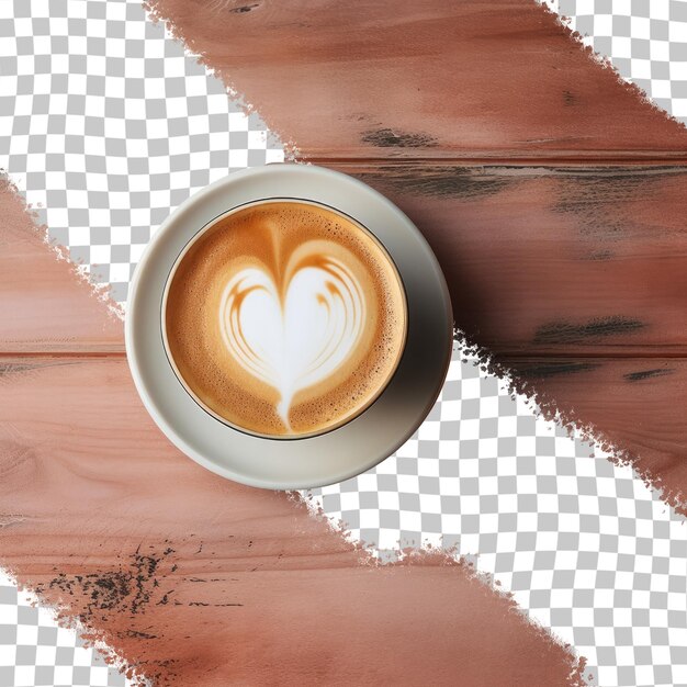 PSD une tasse de café avec un cœur dessiné sur le dessus.