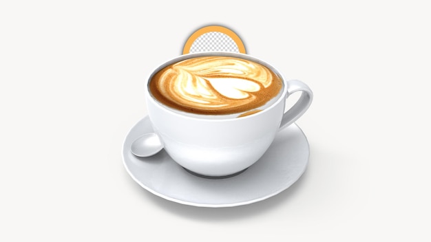 Une tasse de café avec un design en forme de coeur