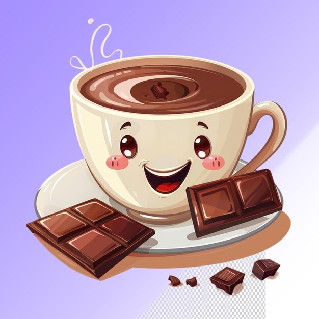 PSD une tasse de café avec du chocolat et du chocolat dessus