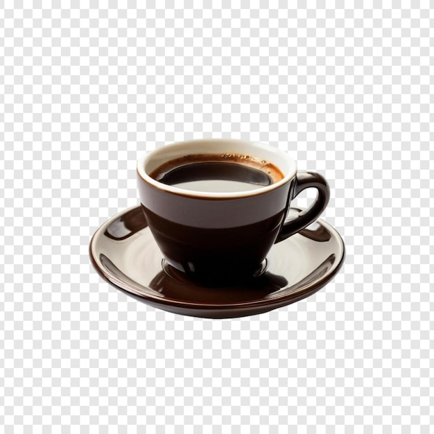 Une tasse de café espresso brun, une soucoupe, une boisson de petit déjeuner, un arôme