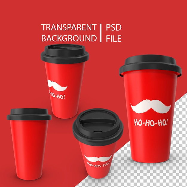 PSD tasse de café de noël png