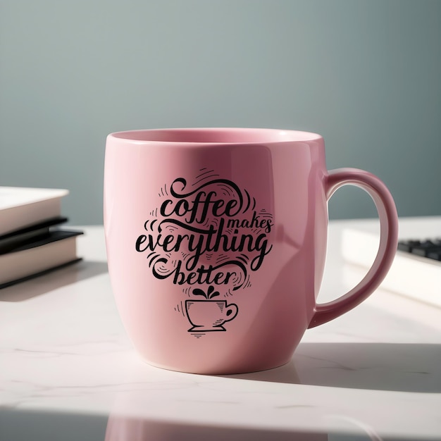 Une Tasse De Café Rose