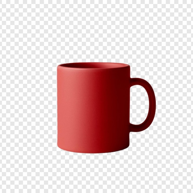 une tasse de café rouge 10 oz remplie d'un café sombre riche isolé sur un fond blanc propre