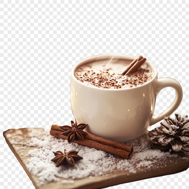 une tasse de chocolat chaud avec un chocolat dessus