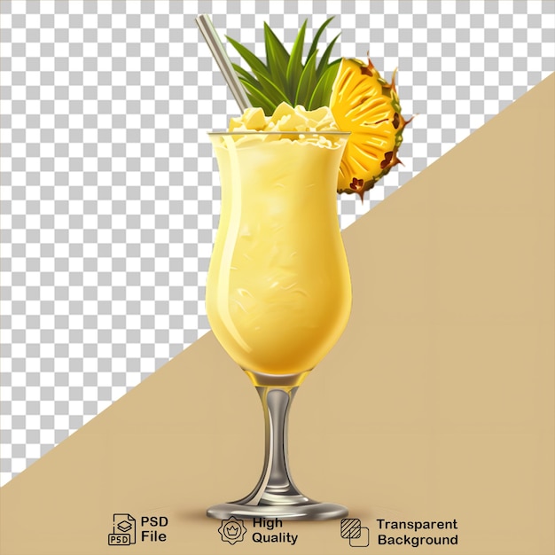 Une Tasse De Cocktail Avec De L'ananas Isolé Sur Un Fond Transparent