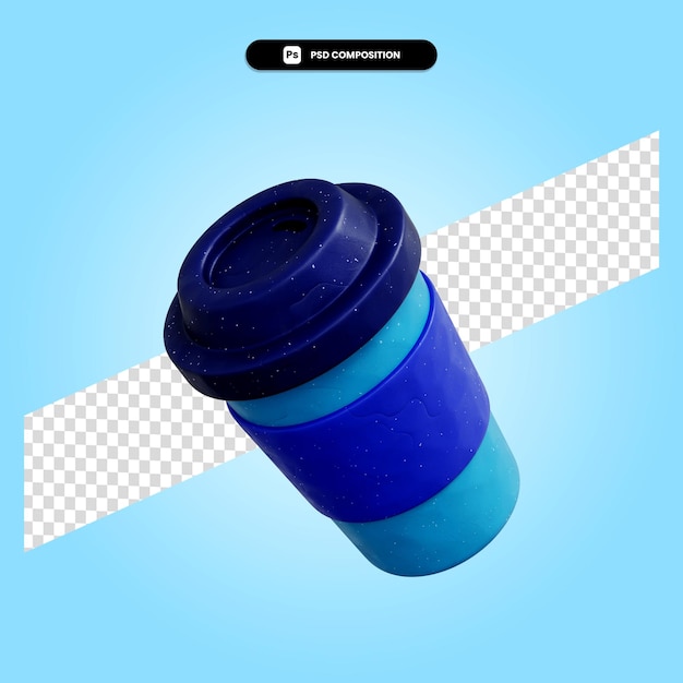 Tasse à emporter illustration de rendu 3d isolée