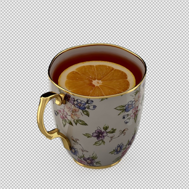 PSD tasse isométrique 3d rendu