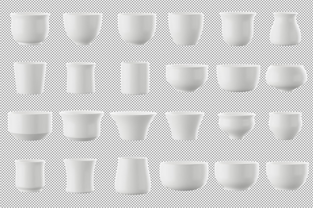 Tasse ou mug en céramique blanche sur fond alpha rendu 3D