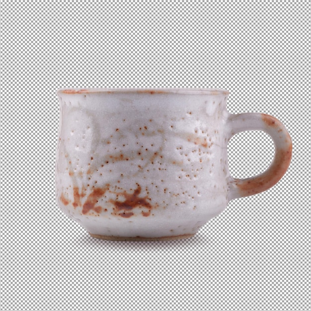 Tasse noire en céramique isolée sur fond alpha.