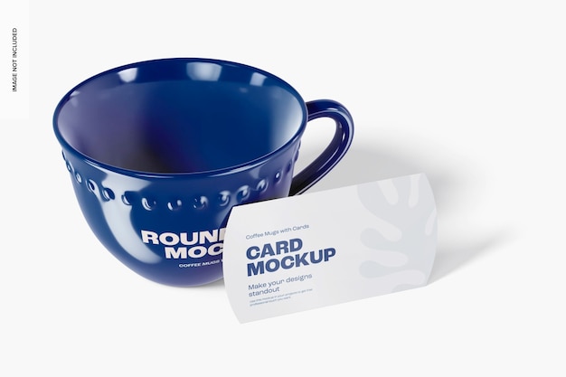 Une Tasse Ronde Avec Une Maquette De Carte, En Perspective