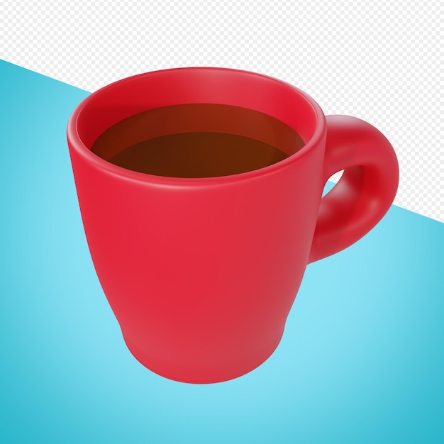 tasse rouge 3d