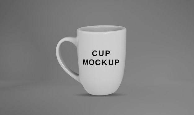 Tasse ou tasse de céramique blanche pour le café ou le thé isolée sur fond gris