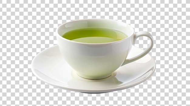 PSD une tasse de thé vert isolée sur un fond transparent