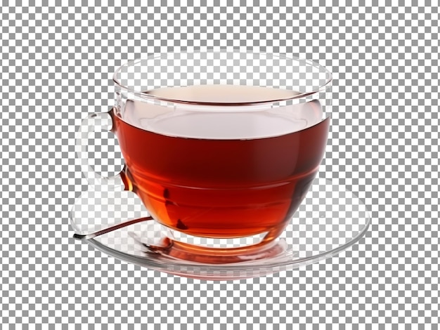PSD tasse de thé vert sucré fraîchement préparé isolé sur fond transparent