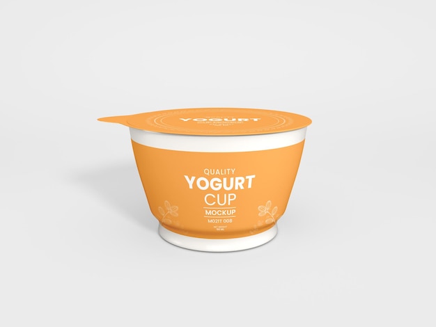 Tasse De Yaourt En Plastique Avec Maquette De Couverture