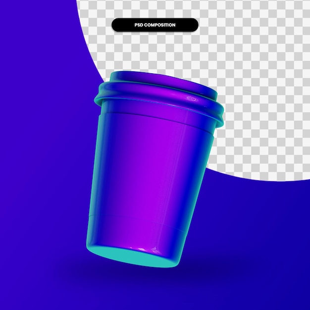 Tasse zum mitnehmen 3d-render-illustration isoliert