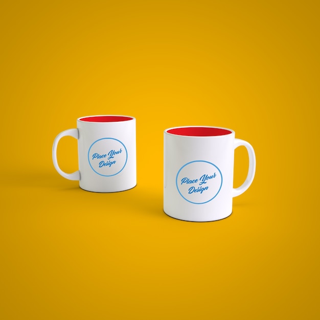 Tasses à Café Couple Sur Fond De Couleur Variable