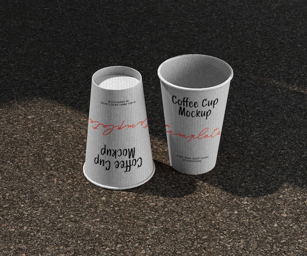 Tasses à Café Sous Maquette D'ombre