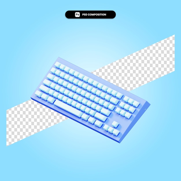 Tastatur 3d-render-darstellung isoliert