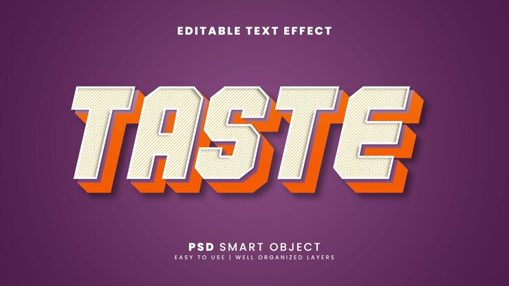 PSD taste plantilla de efecto de texto editable 3d