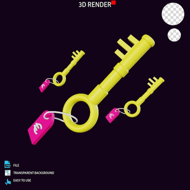 Tasto icona rendering 3d 8