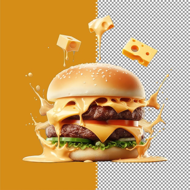 PSD tasty burger delight png (en inglés)