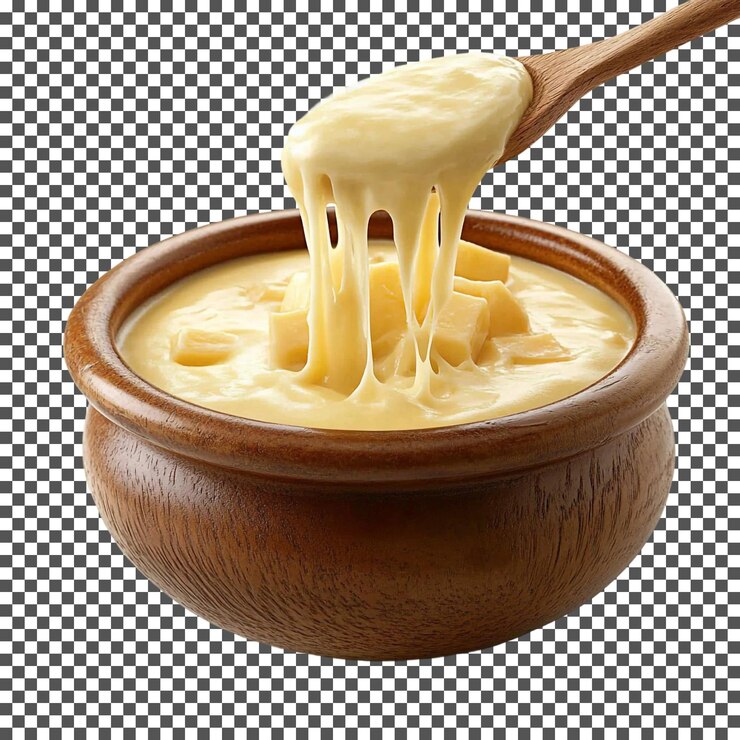 PSD tasty cheese fondue isolato su uno sfondo trasparente