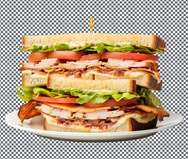 PSD tasty club sandwich isolado em fundo transparente