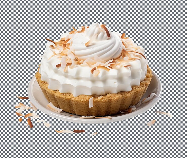 PSD tasty coconut cream pie isolado em fundo transparente
