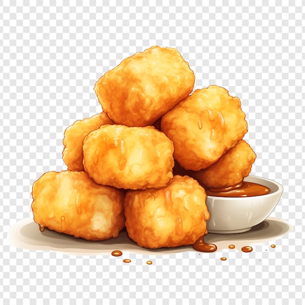 Tater tot aislado sobre un fondo transparente