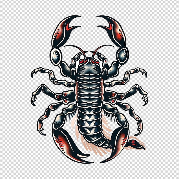 Un Tatouage De Scorpion Sur Un Fond Transparent