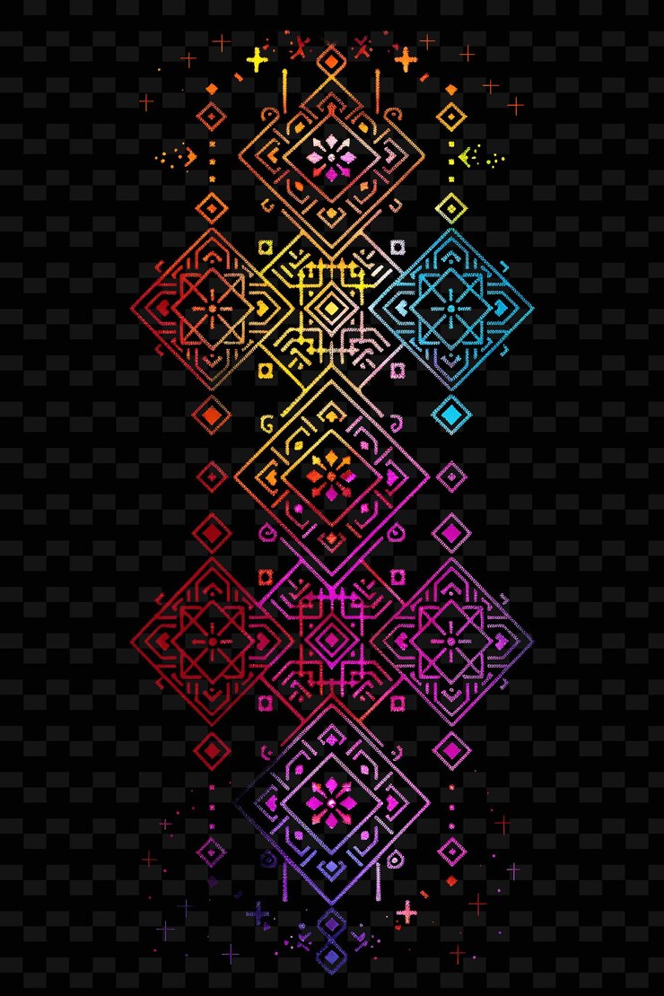 PSD tattoo trellises pixel art con diseños intrincados y patrones de textura creativa diseños de artículos de neón y2k