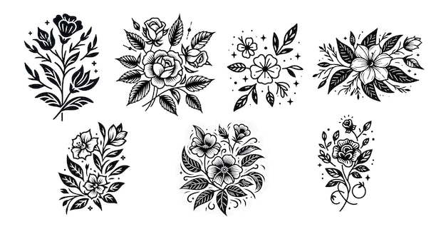 PSD tatuagem floral