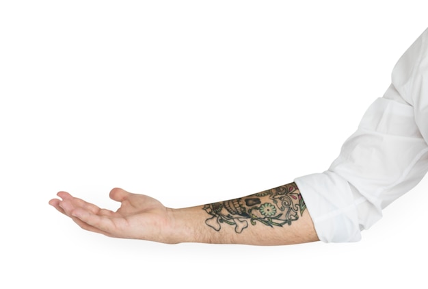 Tatuaje de lenguaje corporal del gesto de la mano humana